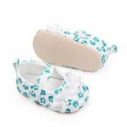 Pantofiori albi cu danteluta cu floricele verzi csbxc3068-2-va16
