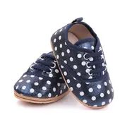 Pantofiori pentru bebelusi, bleumarine sidefat cu buline albe chd2579-4-va15