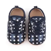 Pantofiori pentru bebelusi, bleumarine sidefat cu buline albe chd2579-4-va15