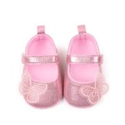 Pantofiori pentru bebelusi, roz sidefat cu fluturas chys-g24-2-va16