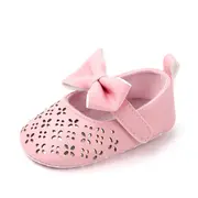 Pantofiori roz cu model ajurat si fundita aplicata chd2126-1-va15