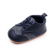 Pantofi bebelusi din piele ecologica cu insertii textile, albastru inchis csbmb3115-1-va18