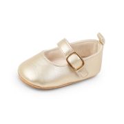 Pantofiori aurii eleganti pentru bebelusi cu bareta cu arici cs2222-4-va17