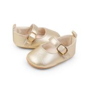 Pantofiori aurii eleganti pentru bebelusi cu bareta cu arici cs2222-4-va17