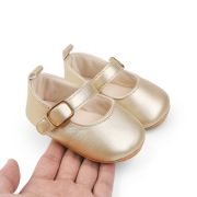 Pantofiori aurii eleganti pentru bebelusi cu bareta cu arici cs2222-4-va17
