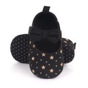 Pantofiori bebelusi negri cu stelute aurii si fundita eleganta chd2515-4-va6