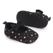 Pantofiori bebelusi negri cu stelute aurii si fundita eleganta chd2515-4-va6