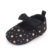 Pantofiori bebelusi negri cu stelute aurii si fundita eleganta chd2515-4-va6