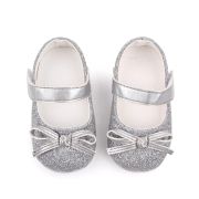 Pantofiori cu sclipici argintiu si fundita chd2572-3-va6