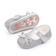 Pantofiori cu sclipici argintiu si fundita chd2572-3-va6