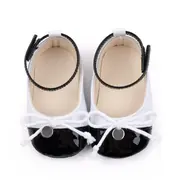 Pantofiori eleganti alb cu negru pentru bebelusi chbjz3210-2-va17