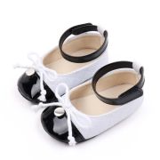 Pantofiori eleganti alb cu negru pentru bebelusi chbjz3210-2-va17