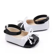 Pantofiori eleganti alb cu negru pentru bebelusi chbjz3210-2-va17