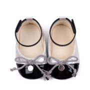 Pantofiori eleganti argintiu cu negru pentru bebelusi chbjz3210-21-va17