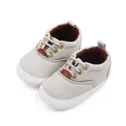 Pantofiori gri cu sireturi pentru bebelusi chd2759-5-va18