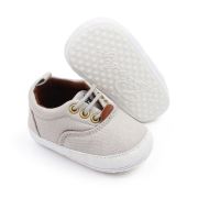 Pantofiori gri cu sireturi pentru bebelusi chd2759-5-va18