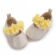 Pantofiori ivoire metalizat cu floricele galbene chj10-2-va17