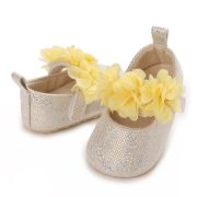 Pantofiori ivoire metalizat cu floricele galbene chj10-2-va17