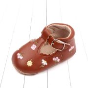 Pantofiori maro cu floricele colorate brodate csbmh3041-2-va12
