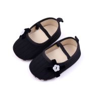 Pantofiori negri cu floricica alba decorativa csbyq3153-1-va17