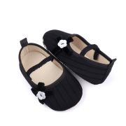Pantofiori negri cu floricica alba decorativa csbyq3153-1-va17
