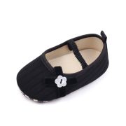 Pantofiori negri cu floricica alba decorativa csbyq3153-1-va17
