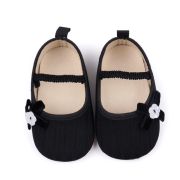 Pantofiori negri cu floricica alba decorativa csbyq3153-1-va17