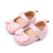 Pantofiori roz luciosi pentru bebelusi cu funda csbbw7088-1-va17
