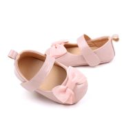 Pantofiori roz luciosi pentru bebelusi cu funda csbbw7088-1-va17
