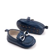 Pantofiori tip mocasini, bleumarin, cu fir alb impletit chbbw3239-2-va17