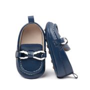Pantofiori tip mocasini, bleumarin, cu fir alb impletit chbbw3239-2-va17