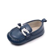 Pantofiori tip mocasini, bleumarin, cu fir alb impletit chbbw3239-2-va17