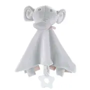 Paturica, Free2Play, Elephant, Moale, Cu zornaitoare, Cu jucarie dentitie, 33 x 33 x 8 cm, Grey BYN82764