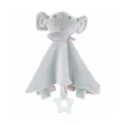 Paturica, Free2Play, Elephant, Moale, Cu zornaitoare, Cu jucarie dentitie, 33 x 33 x 8 cm, Grey BYN82764