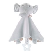Paturica, Free2Play, Elephant, Moale, Cu zornaitoare, Cu jucarie dentitie, 33 x 33 x 8 cm, Grey BYN82764