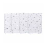 Set 4 lavete, Bubaba, Din muselina, Dimensiune 40x40 cm, Pentru spalarea si ingrijirea fetei si a corpului bebelusului dupa masa sau baita, White BYN84485