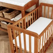 Patut Bebe Din Lemn Masiv, Patut Lateral Cu Inaltime Reglabila A Saltelei, Bedside Vintage, 90 X 40 Cm Pjbscv