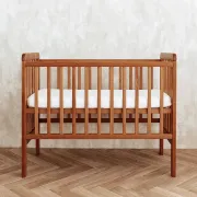Patut Bebe Din Lemn Masiv, Patut Lateral Cu Inaltime Reglabila A Saltelei, Bedside Vintage, 90 X 40 Cm Pjbscv