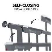 Poarta siguranta Hauck, Clear Step Autoclose 2 Grey, 75-80 cm, Cu extensie + 9 cm, 84-89cm, Inchidere magnetica automata din ambele parti EKDhk59745