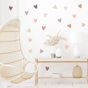 Sticker Decorativ Pentru Copii, Autoadeziv, Inimioare Boho, 30x22,5 cm EKDWS63041
