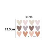 Sticker Decorativ Pentru Copii, Autoadeziv, Inimioare Boho, 30x22,5 cm EKDWS63041