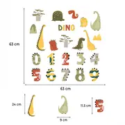 Sticker Decorativ Pentru Copii, Autoadeziv, Numerele lui Dino, 63x63 cm EKDWS63049