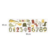 Sticker Decorativ Pentru Copii, Autoadeziv, Numerele lui Dino, 63x63 cm EKDWS63049