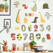 Sticker Decorativ Pentru Copii, Autoadeziv, Numerele lui Dino, 63x63 cm EKDWS63049