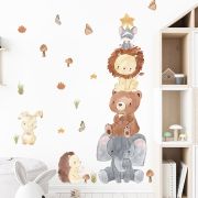 Sticker Decorativ Pentru Copii, Autoadeziv, Piramida Animalelor, 100x80 cm EKDWS63043