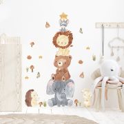 Sticker Decorativ Pentru Copii, Autoadeziv, Piramida Animalelor, 100x80 cm EKDWS63043