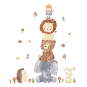 Sticker Decorativ Pentru Copii, Autoadeziv, Piramida Animalelor, 100x80 cm EKDWS63043