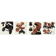 Carucior 3 in 1, Lionelo, Layla, Pana la 22 kg, Cadru aluminiu, Cu landou intarit si salteluta din spuma AirDots, Scoica auto, Reversibil, Cu ventilatie 3D, Cu accesorii, EN1888-1, EN1888-2, EN1466, Maro BYNLO-LAYLA_3IN1_BROWN_RUST