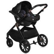 Carucior 3 in 1, Lionelo, Layla, Pana la 22 kg, Cadru aluminiu, Cu landou intarit si salteluta din spuma AirDots, Scoica auto, Reversibil, Cu ventilatie 3D, Cu accesorii, EN1888-1, EN1888-2, EN1466, Maro BYNLO-LAYLA_3IN1_BROWN_RUST