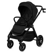 Carucior 3 in 1, Lionelo, Layla, Pana la 22 kg, Cadru aluminiu, Cu landou intarit si salteluta din spuma AirDots, Scoica auto, Reversibil, Cu ventilatie 3D, Cu accesorii, EN1888-1, EN1888-2, EN1466, Negru BYNLO-LAYLA_3IN1_BLACK_ONYX